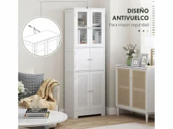 Homcom Mueble De Aseo|Mueble de baño Kioto 6 puertas 170,5x60x30 cm