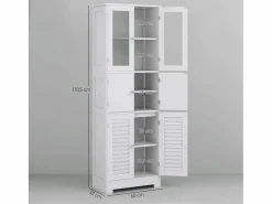 Homcom Mueble De Aseo|Mueble de baño Kioto 6 puertas 170,5x60x30 cm