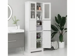 Homcom Mueble De Aseo|Mueble de baño Kioto 6 puertas 170,5x60x30 cm