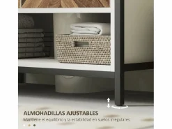Mueble de baño Kitte 2 puertas y un compartimento blanco/natural 60x80x40 cm^Homcom Clearance
