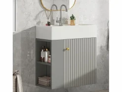 Merax Mueble De Baño Simple|Mueble de baño lavabo simple - 2 huecos laterales y 1 puerta - 55 x 31 x 66,5 cm - Tablero de partículas -