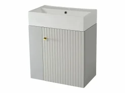 Merax Mueble De Baño Simple|Mueble de baño lavabo simple - 2 huecos laterales y 1 puerta - 55 x 31 x 66,5 cm - Tablero de partículas -