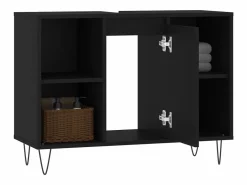 Mueble De Pared Para Baño|Mueble de baño madera de ingeniería 80x33x60 cm ES314010