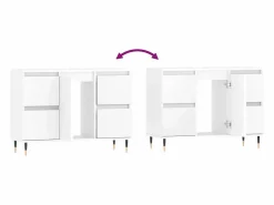 vidaxl Mueble de baño madera de ingeniería 80x33x60 cm Blanco New