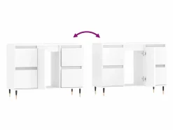 vidaxl Mueble de baño madera de ingeniería 80x33x60 cm Blanco New