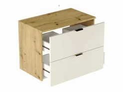 Mueble de baño mural para lavabo WENA, frentes lisos, Orio, 80x60x47 cm, Cachemira/Roble artesano^ Sale