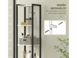 Mueble de baño Nara alto nogal 170x30x30 cm^Homcom Outlet