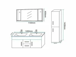 Mueble de Baño 120 cm Columna y Lavabo Incluido - Estelle^ELITESHOPPING Hot