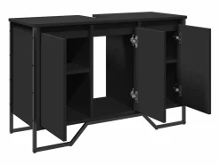 Mueble de baño con lavabo 91x35x60 cm Negro Online