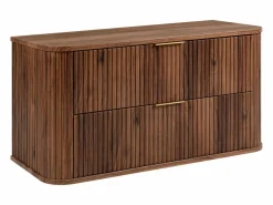 Mueble De Pared Para Baño|Mueble de baño para lavabo suspendido, roble nogal, 100 x 51,7 x 41,5 cm
