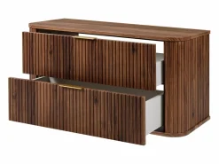 Mueble De Pared Para Baño|Mueble de baño para lavabo suspendido, roble nogal, 100 x 51,7 x 41,5 cm