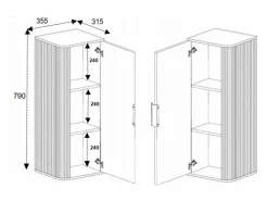 Mueble de baño, Roble Craft, tirador negro, 79 x 35,5 x 31,5 cm Naranja Online