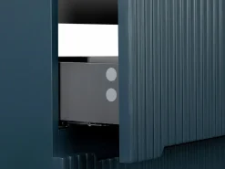 Mueble de baño sencillo con lavabo suspendido rayas azules, L120 cm, PAVANI^Vente-unique Clearance
