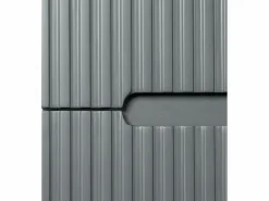 Vente-unique Mueble de baño simple con lavabo suspendido estrías , Ancho 80 cm, PAVANI Gris Outlet