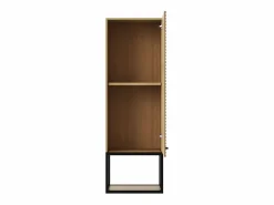 Vente-unique Conjunto De Baño|Mueble de baño suspendido estriado con lavabo sobrepuesto y columna con hueco - 120 cm - SARONE