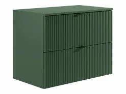 Vente-unique Conjunto De Baño|Mueble de baño suspendido con lavabo sobre encimera redondo y columna, , 80 cm ZEVINI