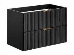 Mueble de baño suspendido con lavabo encastrado de canalé , 80 cm, ZEVARA^Vente-unique Discount