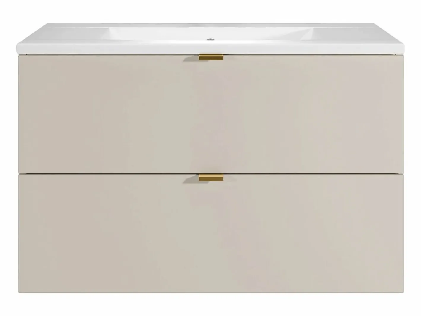Vente-unique Mueble De Baño Simple|Mueble de baño suspendido con lavabo de encastre - - 80 cm - LAVENA