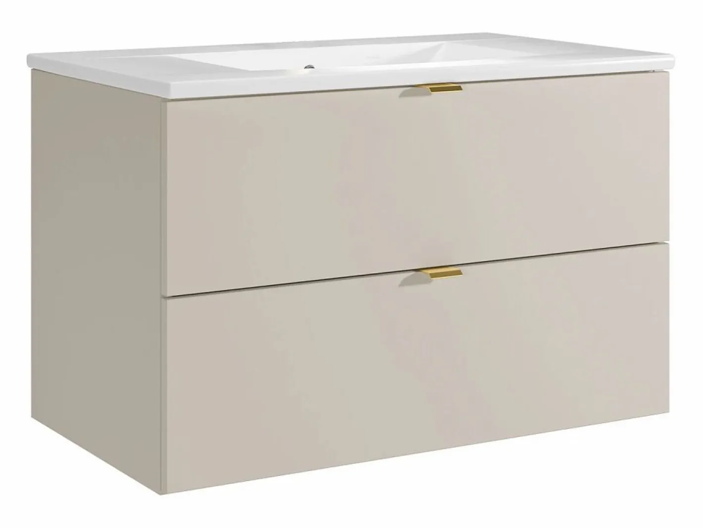 Vente-unique Mueble De Baño Simple|Mueble de baño suspendido con lavabo de encastre - - 80 cm - LAVENA