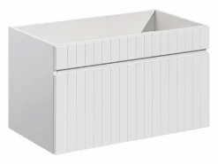 Vente-unique Mueble De Baño Simple|Mueble de baño suspendido con lavabo encastrado, 80 cm, SATARA