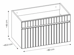 Vente-unique Mueble De Baño Simple|Mueble de baño suspendido con lavabo encastrado, 80 cm, SATARA