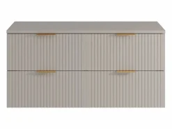 Vente-unique Mueble De Baño Con Doble Lavabo|Mueble de baño suspendido con lavabo sobre encimera - - An. 120 cm - ZEVARA