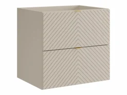 Vente-unique Mueble de baño suspendido con diseño de espiga, color , 60 cm, DORIONI Beige New