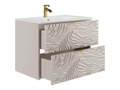 Mueble de baño suspendido texturizado - Lavabo empotrado - - 80 cm - RINAREL^Vente-unique New