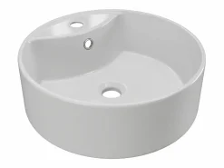 Vente-unique Mueble De Baño Simple|Mueble de baño suspendido texturizado con lavabo redondo - - 80 cm - RINAREL