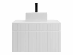 Mueble de baño suspendido con lavamanos cuadrado sobre encimera, 80 cm, SATARA^Vente-unique New