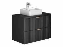 Mueble de baño suspendido con lavabo sobre encimera, ranurado, color , 80 cm de ancho, ZEVARA^Vente-unique Discount