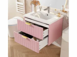 Mueble de baño suspendido - con lavabo de cerámica - con 2 cajones - ​ (grifo no incluido)^ModernLuxe Discount