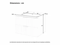 Mueble de baño suspendido - con lavabo de cerámica - con 2 cajones - ​ (grifo no incluido)^ModernLuxe Discount