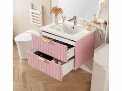 Mueble de baño suspendido - con lavabo de cerámica - con 2 cajones - ​ (grifo no incluido)^ModernLuxe Discount