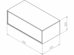 Mueble de baño suspendido con lavabo - roble - 94x32 cm - TEANA^Vente-unique