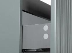 Vente-unique Mueble De Baño Con Doble Lavabo|Mueble de baño suspendido con lavabo y grifo - Estriado - 120 cm - PAVANI