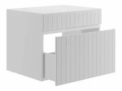 Vente-unique Mueble de baño suspendido listado con tabla, 60 cm, SATARA Blanco Sale