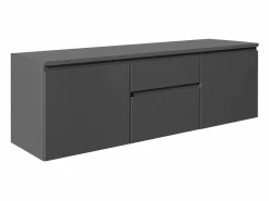 Vente-unique Mueble De Baño Con Doble Lavabo|Mueble de baño suspendido con doble lavabo y espejos, , An150 cm, JIMENA