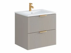 Mueble de baño suspendido con lavabo encastrado - - 60 cm - ZEVARA^Vente-unique Outlet