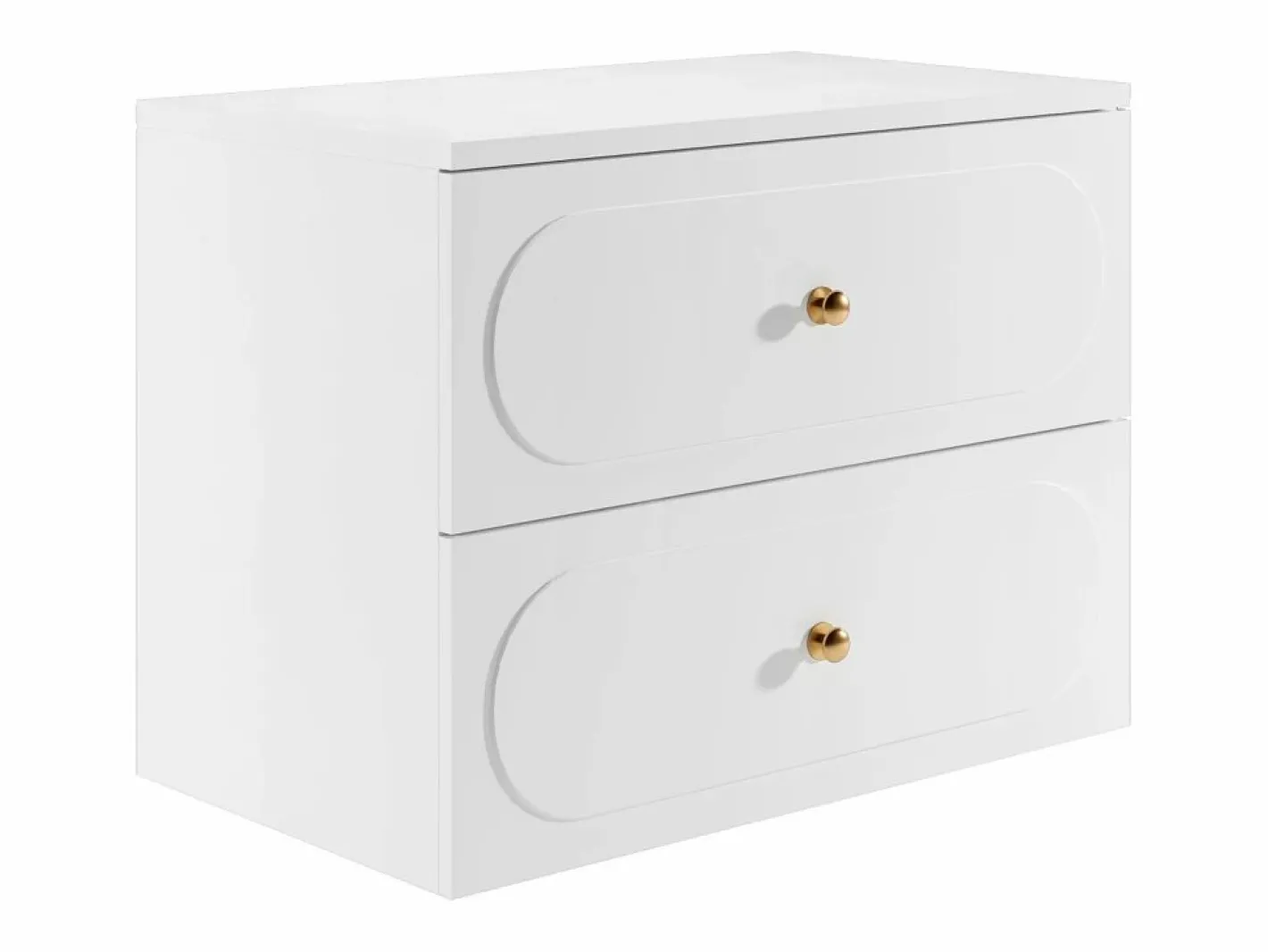Mueble de baño suspendido con lavabo sobre encimera redondo, 80 cm, SATOBAL^Vente-unique Discount