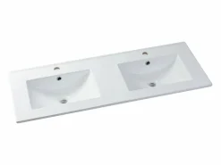 Vente-unique Mueble De Baño Con Doble Lavabo|Mueble de baño suspendido con lavabo encastrado, 120 cm, color , ZEVARA