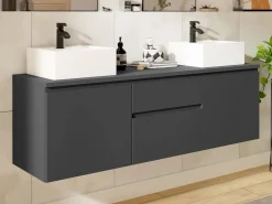 Mueble de baño suspendido con lavabo doble, , 150 cm de ancho, JIMENA^Vente-unique Clearance