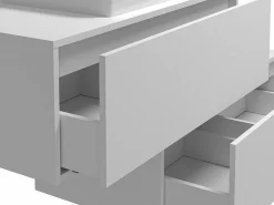 Vente-unique Mueble De Baño Simple|Mueble de baño suspendido con lavabo individual, , 2 cajones, 94 cm, TEANA