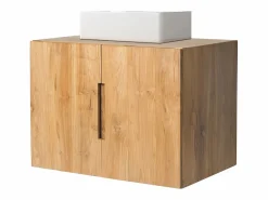 Mueble de baño suspendido de teca con lavabo - 80 cm - SAWAN^Vente-unique Online