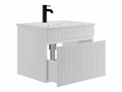 Mueble de baño suspendido con lavabo encastrado, 60 cm, SATARA^Vente-unique New