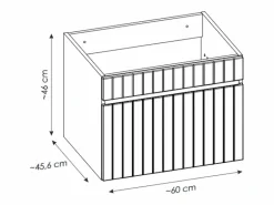Mueble de baño suspendido con lavabo encastrado, 60 cm, SATARA^Vente-unique New