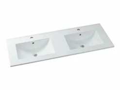 Mueble de baño suspendido con lavabo encastrado, 120 cm, ZEVARA, con canalé^Vente-unique Discount