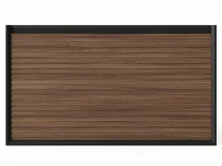 Mueble de baño suspendido rayado - Color natural oscuro y negro - 80 cm - BANIVA^Vente-unique Sale