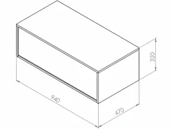 Vente-unique Mueble De Baño Simple|Mueble de baño suspendido con lavabo mate - 94 x 32 cm - TEANA