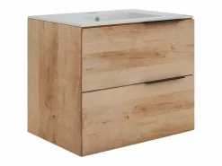 Vente-unique Mueble de baño suspendido simple lavabo - - 60 cm - NISAYA Color natural claro New